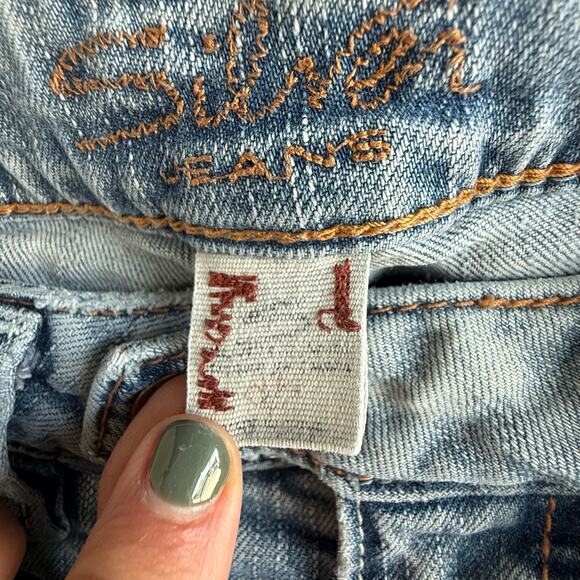 Y2K Low Rise Bootcut Jeans Silver Womens W29 L32 Light Wash Denim Flare Leg Jean - Picture 3 of 6